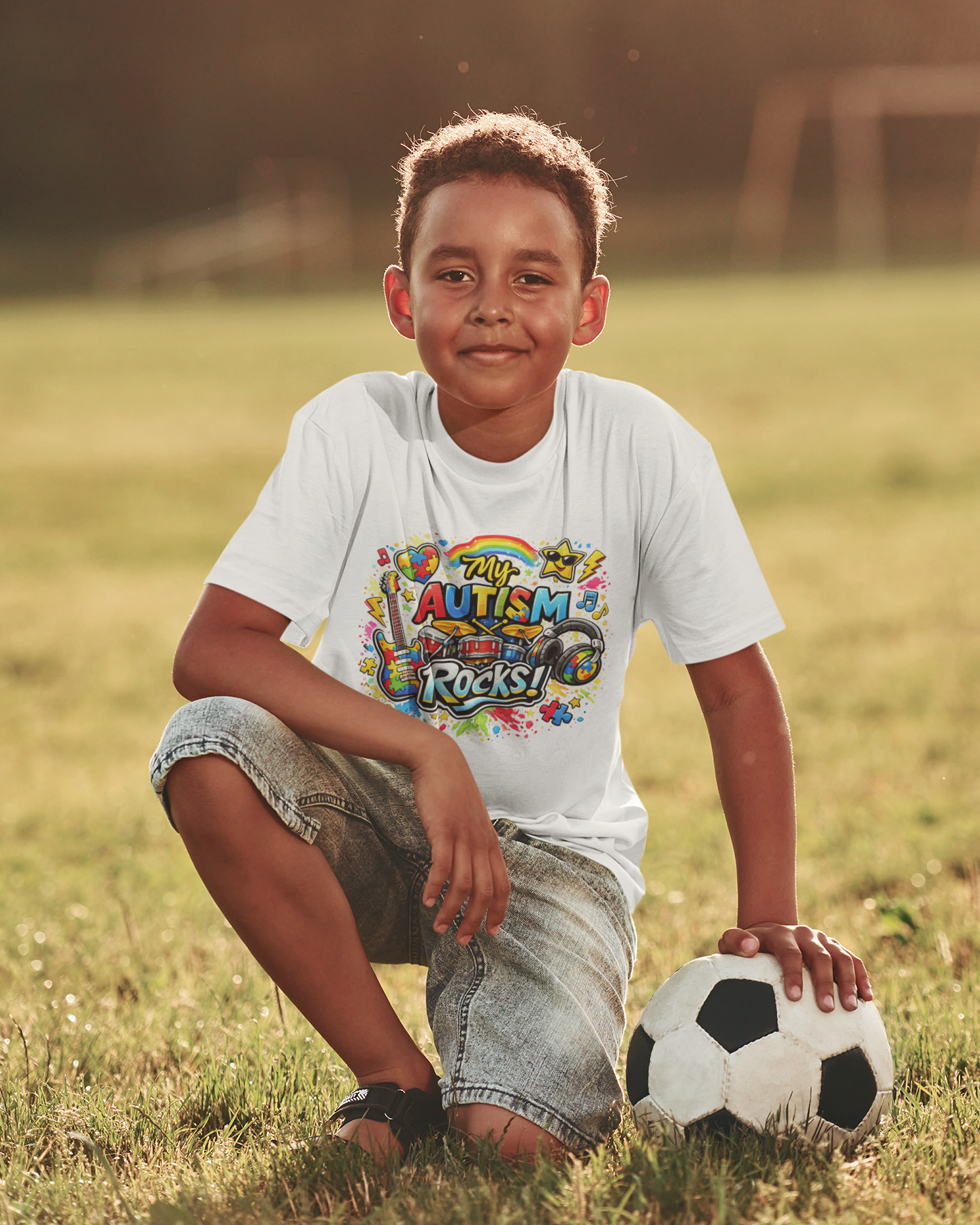 Toddler Tee - "My Autism Rocks!" Colorful Puzzle Heart Autism Awareness Shirt