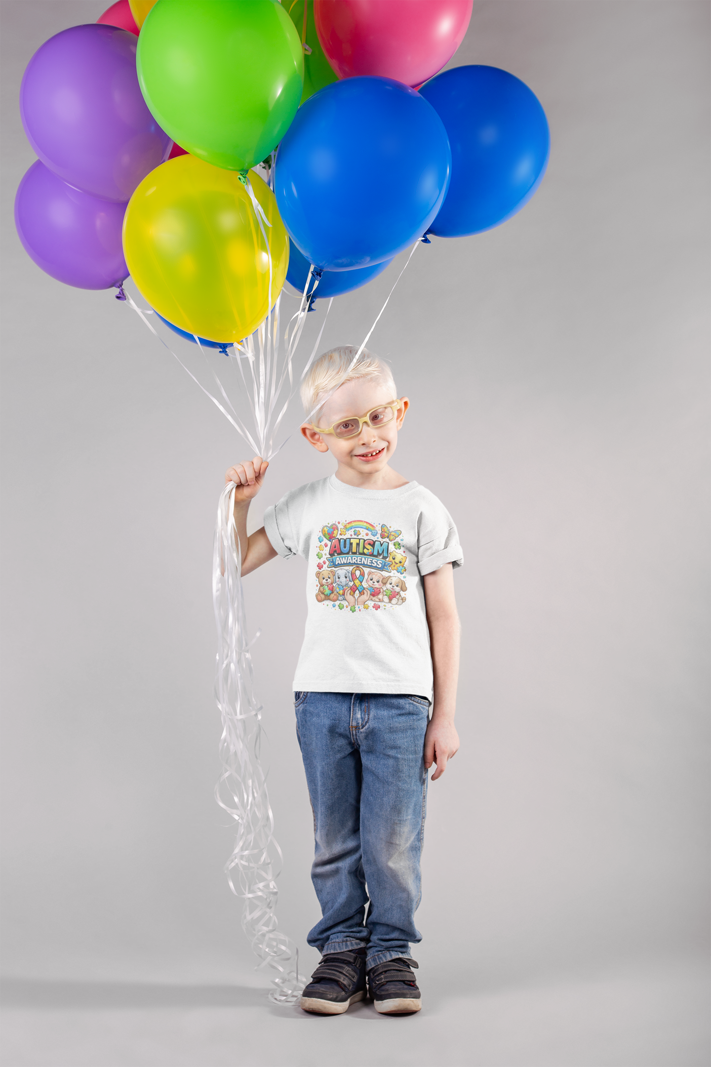 Kids Autism Awareness Tee — Colorful Puzzle Heart Design